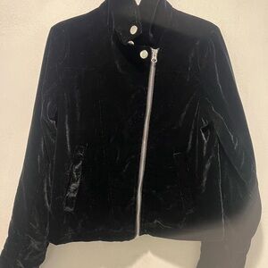 Justice Girls 14/16 Black Velvet Bomber Jacket